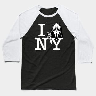 I Scream New York (white) Baseball T-Shirt